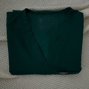 Figs Catarina One-Pocket Scrub Top - Hunter Green -